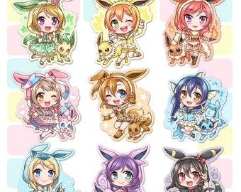 Love Live!xPokemon Acrylic Charms μ's Hoodie Ver. (Discontinued)