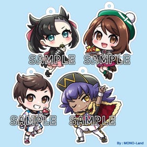 PKMN Galar Trainer Acrylic Charms  [Nearly out of stock]
