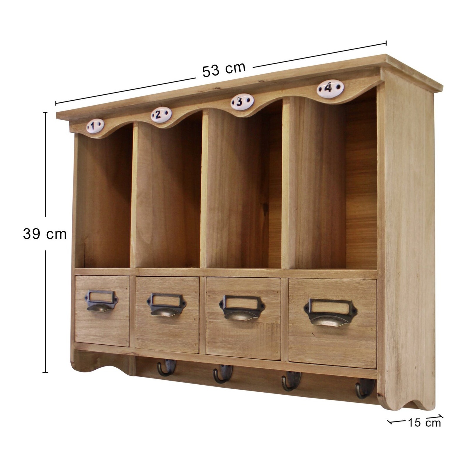 Unidad de almacenamiento colgante de pared de madera rústica | Etsy