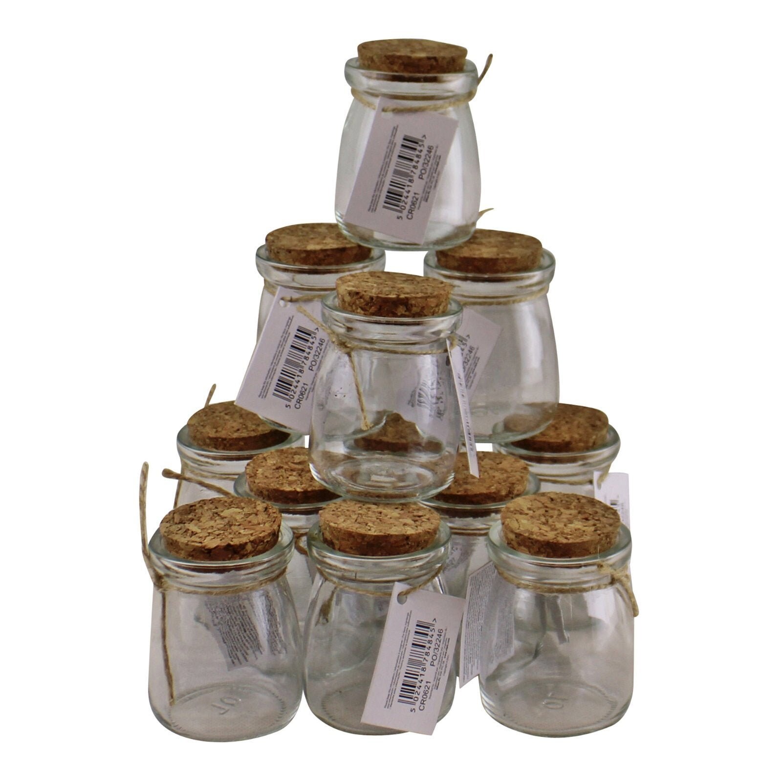 Set of 12 Small Craft Storage Glass Jars With Cork Stoppers Etsy