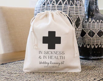 In Sickness and in Health Wedding Recover Kit Bags for Guest Favors Wedding Hangover Bags for Wedding Favors Wedding Hangover Bags