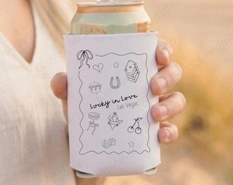 Lucky in Love Can Coolers - Bachelorette Party Favors - Las Vegas Bach Weekend Favor