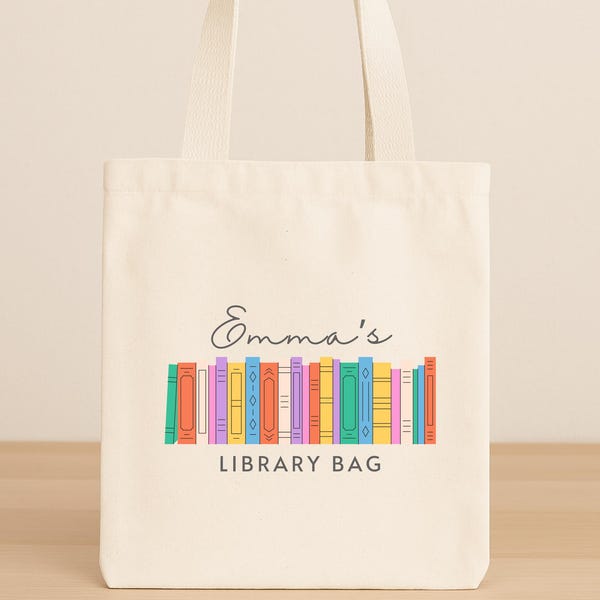 Library Book Bag - Etsy