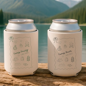 Camp Bachelorette Can Cooler for Camp Bach Party Favor for Mountain Bachelorette Can Cooler for Cabin Crew Bachelorette