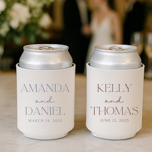 Wedding Can Cooler for Wedding Favors for Wedding Guest Favors Minimalist Wedding Drink Holder Custom Can Cooler