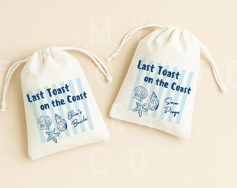 Last Toast on the Coast Hangover Kit Bag - Bachelorette Party Favors - Coastal Bach Recovery Bags