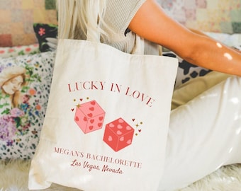 Lucky in Love Tragetasche - Bachelorette Tragetaschen - Vegas Bach Gastgeschenke