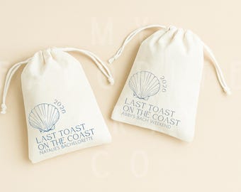 Last Toast on the Coast Hangover Bags - Bachelorette Party Favors - Coastal Recovery Kit Bag