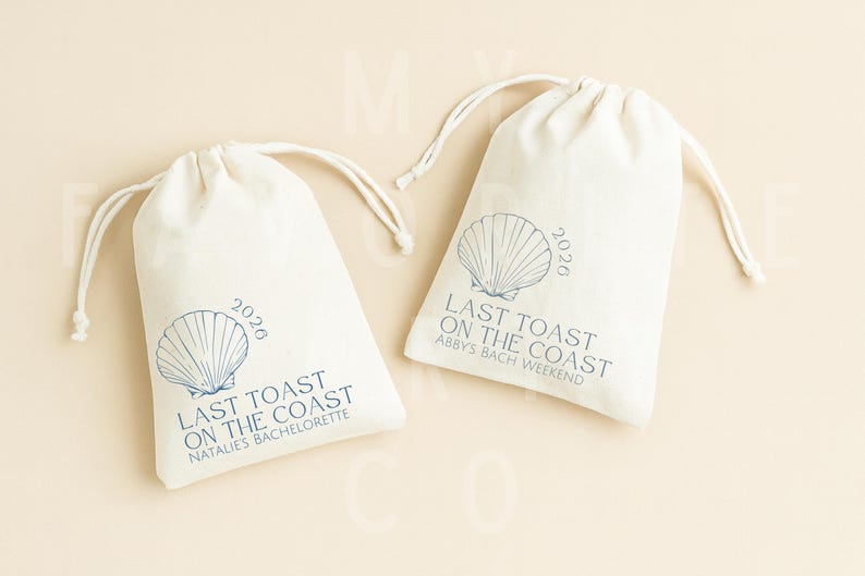Last Toast on the Coast Hangover Bags - Bachelorette Party Favors - Coastal Recovery Kit Bag image 1