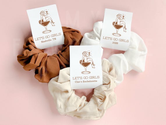 Let's Go Girls Scrunchie - Cowgirl Bachelorette Party Favor
