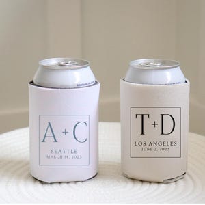 Wedding Can Cooler for Wedding Favors for Wedding Guest Favors Minimalist Wedding Drink Holder Custom Can Cooler
