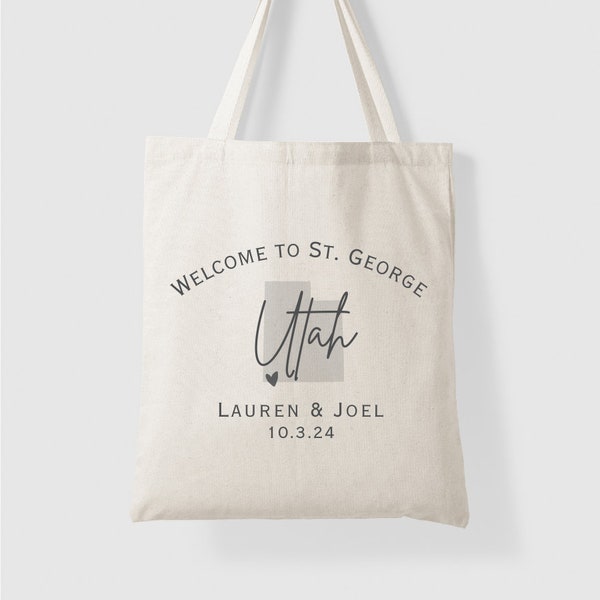 Utah Wedding Tote Bag for Destination Wedding Welcome Guest Bags for Utah Wedding Guest Favor for Wedding Tote Bag Custom