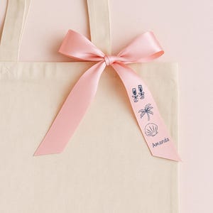 Coastal Bachelorette Party Favor Ribbon Name Tag: Last Toast on the Coast image 3