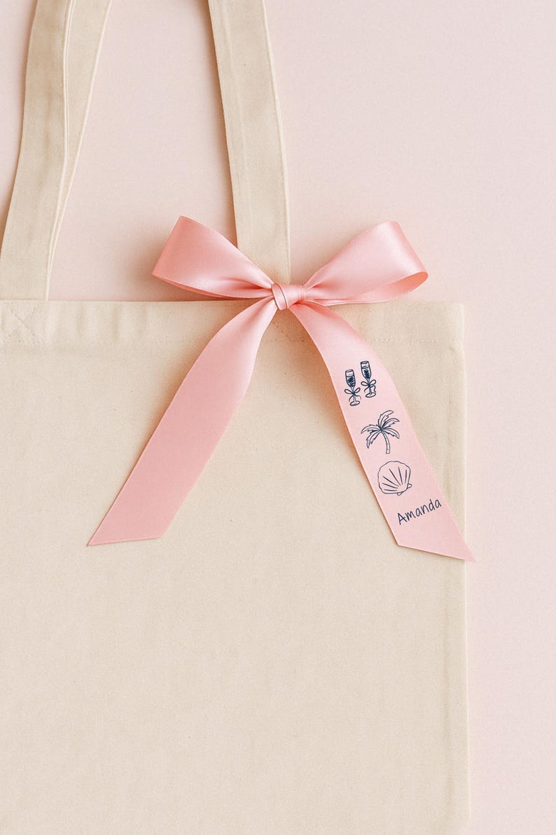 Coastal Bachelorette Party Favor Ribbon Name Tag: Last Toast on the Coast image 3