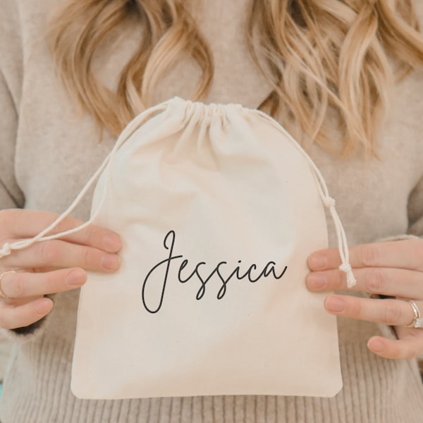 Personalized Wedding Bag for Bridesmaids Gift Bag Bachelorette Party Bags for Bridal Party Gifts Custom Name Drawstring Bags