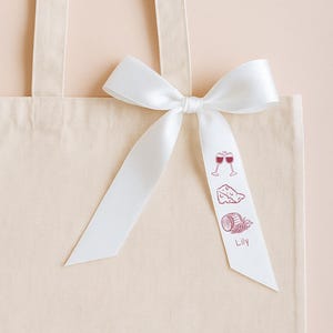 Winery Bachelorette Party Favor Tag: Satin Ribbon Name Tag