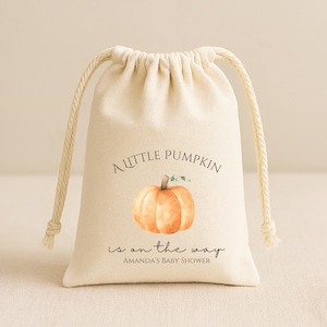 Personalized Pumpkin Baby Shower Favor Bag: Thank You Drawstring Bag
