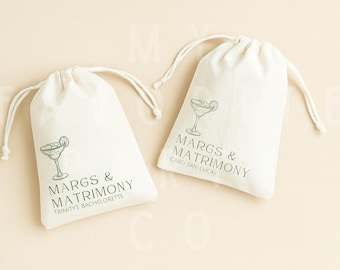 Margs & Matrimony Recovery Bag - Bachelorette Party Favors - Margarita Themed Bachelorette Hangover Bags