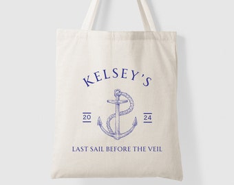 Last Sail Before the Veil Bachelorette Tote for Cruise Bachelorette Party Favor Bag for Bridesmaids Tote Bachelorette Party Favor Bags