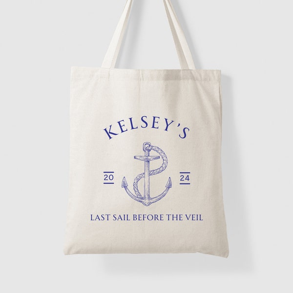 Last Sail Before the Veil Bachelorette Tote for Cruise Bachelorette Party Favor Bag for Bridesmaids Tote Bachelorette Party Favor Bags