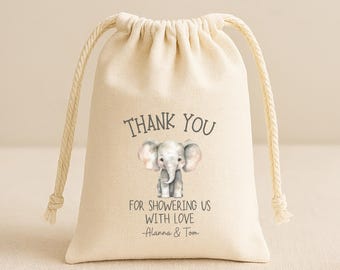 Personalized Elephant Baby Shower Favor Bags: Gender Neutral Thank You