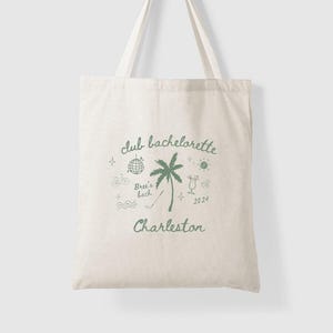 Charleston Bachelorette Party Tote Bag: Custom Bridesmaid Favor