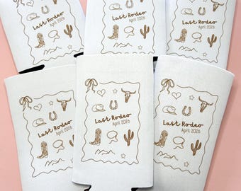 Last Rodeo Can Cooler - Bachelorette Party Favors - Western Bach Party Favor