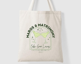 Margs & Matrimony Bachelorette Tote Bag: Bach Party Favor