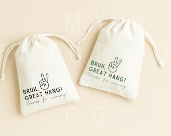Funny “Bruh” Birthday Favor Bags - Personalized Tween Party Favors - Meme Humor Goodie Bags