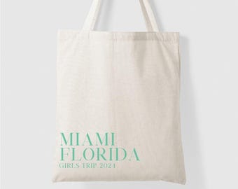 Fourre-tout voyage pour filles à Miami - fourre-tout personnalisés pour une escapade de week-end - souvenir de voyage personnalisé