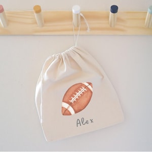 Personalized Football Party Favor Bag: Kids Drawstring Goodie Bag
