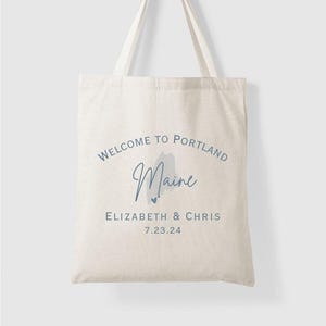 Maine Wedding Tote Bag for Destination Wedding Welcome Guest Bags for Maine Wedding Guest Favor for Wedding Tote Bag Custom