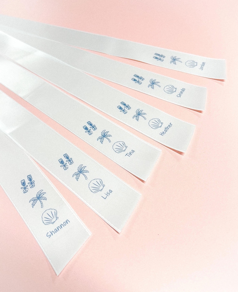 Coastal Bachelorette Party Favor Ribbon Name Tag: Last Toast on the Coast image 6