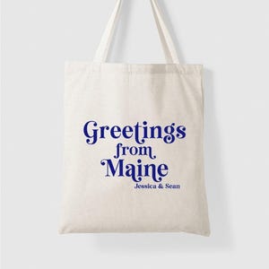 Maine Wedding Tote Bag for Destination Wedding Welcome Guest Bags for Maine Wedding Guest Favor for Wedding Tote Bag Custom