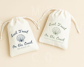 Last Toast on the Coast Hangover Kit Bags - Bachelorette Party Favors - Coastal Bach Recovery Bag