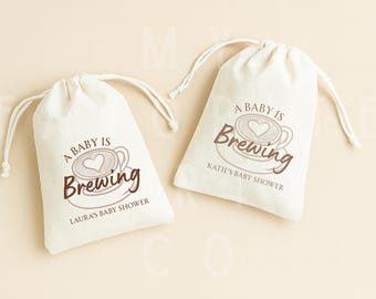 A Baby is Brewing Bag - Coffee Themed Baby Shower Favor