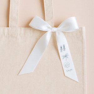 Coastal Bachelorette Party Favor Ribbon Name Tag: Last Toast on the Coast