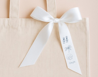 Coastal Bachelorette Party Favor Ribbon Name Tag: Last Toast on the Coast