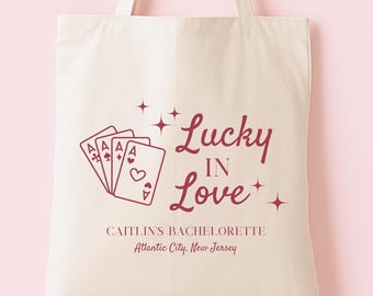 Vegas Bachelorette Favor - Glückliche in der Liebe Einkaufstasche