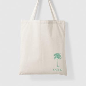 Palm Tree Tote for Bachelorette Party Favor Bag for Bridesmaids Personalized Tote for Tropical Bachelorette Party Tote