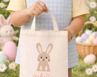 Sacola de Páscoa Personalizada - Bolsas Infantis para as Festas - Sacola Reutilizável para Meninas na Caça aos Ovos de Páscoa