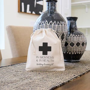 In Sickness and in Health Wedding Recover Kit Bags for Guest Favors Wedding Hangover Bags for Wedding Favors Wedding Hangover Bags