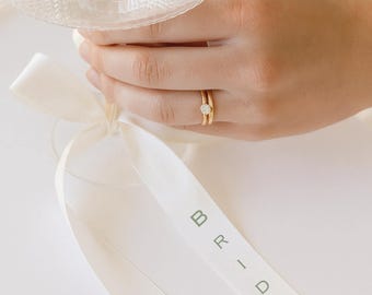 Personalized Ribbon Place Card – Wedding Name Tags - Drink Glass Ribbon for Bride and Groom