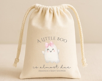 Personalized Halloween Baby Shower Favor Bag: Little Boo Drawstring Thank You