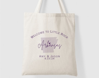 Arkansas Wedding Tote Bag for Destination Wedding Welcome Guest Bags for Arkansas Wedding Guest Favor for Wedding Tote Bag Custom