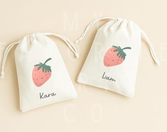 Berry First Birthday Bags - Personalized Kids Party Favors - Fruit Theme Goodie Bags