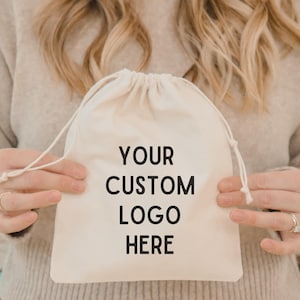 Custom Logo Drawstring Bag - Event Favor Bags - Branded Packaging for Small Business