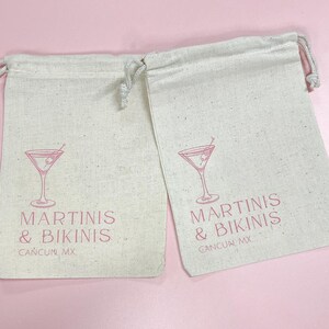 Martinis and Bikinis Hangover Bag - Bachelorette Party Favor - Pool Bach Weekend Favors image 2