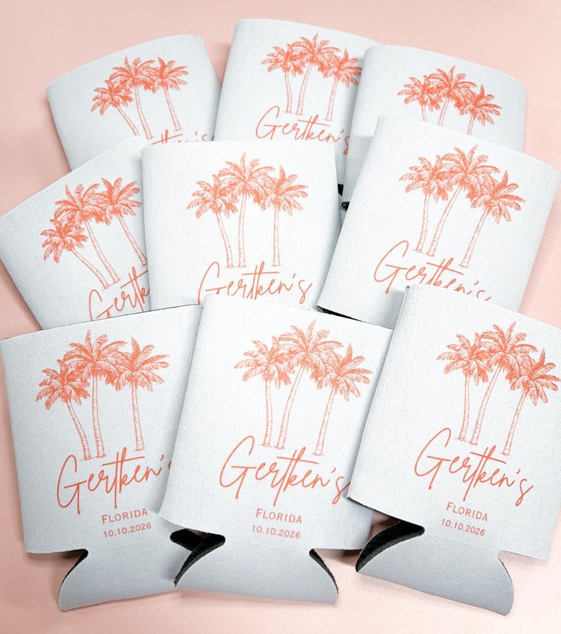 Beach Wedding Can Coolers: Coastal Wedding Favors image 6
