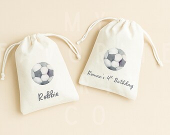 Personalized Soccer Birthday Goodie Bags - Custom Kids Party Favors - Sports Theme Treat Bags